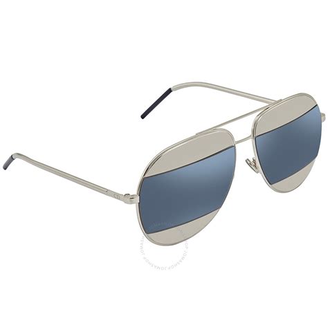 zonnebril dior split|Dior Split Palladium Grey, Blue Mirror Pilot Unisex Sunglasses.